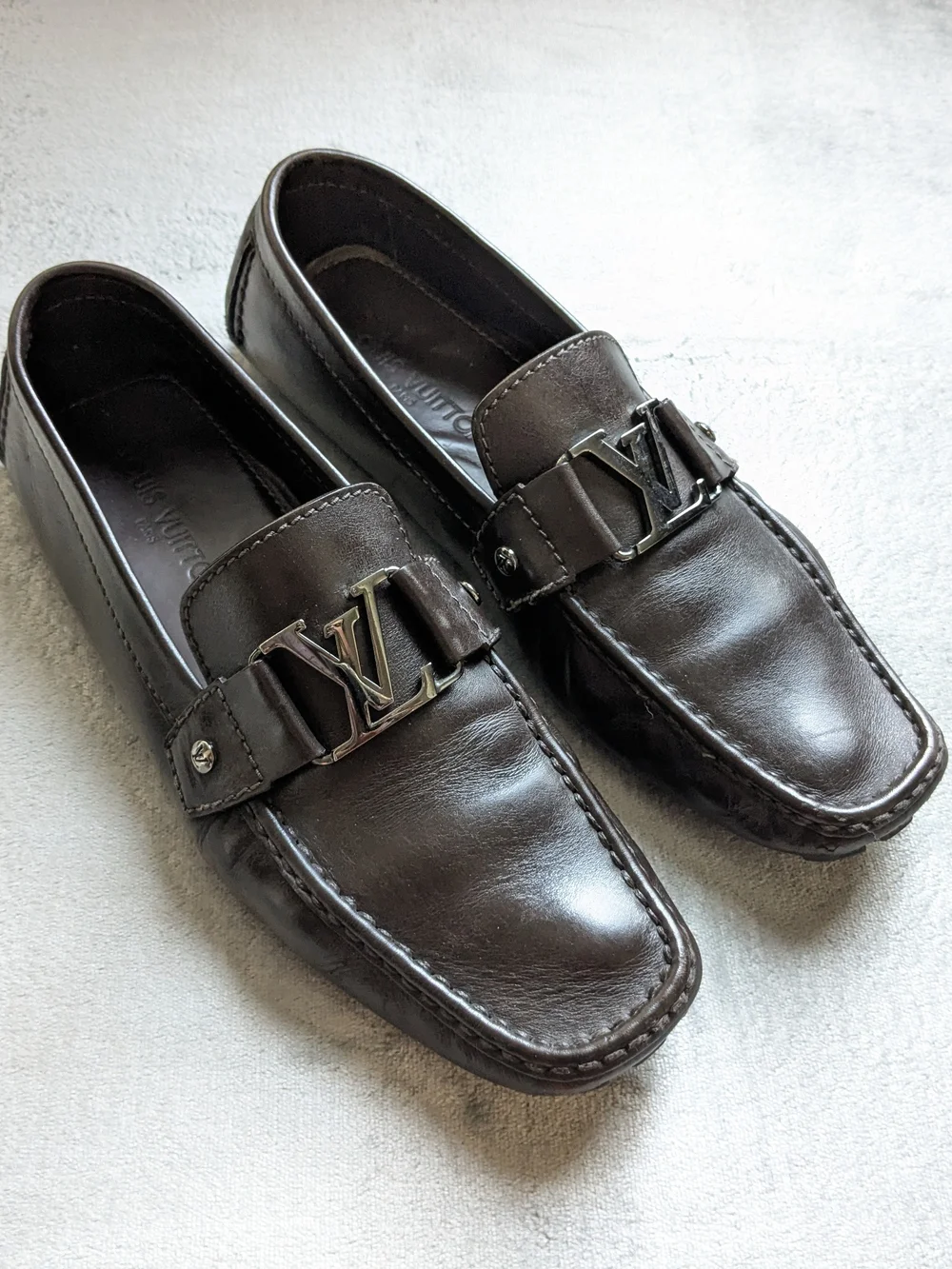 Louis Vuitton Brown Leather Men's Driving Loafers 9.5